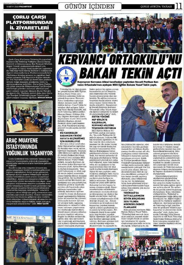 Necati - Perihan Kervancı Ortaokulu Açıldı